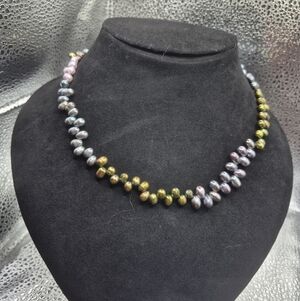 Lustrous Pearl Necklace in Gold and Silver Tones